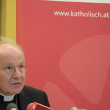 Kardinal Christoph Schönborn bei der Pressekonferenz zur Frühjahrsvollversammlung der Bischöfe 2016 am 11. März in Wien