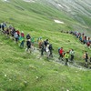 Die Pilgergruppe aus Osttirol auf ihrem Weg von Defereggen ins Zillertal.