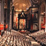 II. Vatikanisches KonzilFeierliche Eröffnung des II. Vatikanischen Konzils am 11. Oktober1962 in der Peterskirche, die als Konzilsaula diente.