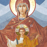 Ikone der Gottesmutter und des Jesusknaben; serbisch orthodoxes Kloster Kovilj