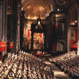 II. Vatikanisches KonzilFeierliche Eröffnung des II. Vatikanischen Konzils am 11. Oktober1962 in der Peterskirche, die als Konzilsaula diente.