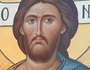 Ikone des Christus Pantokrator, an der rum.-orth. Kirche in Simmering