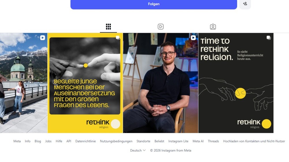 Screenshot Instagram-Profil Kampagne rethink_religion / @rethink_religion Screenshot Instagram-Profil Kampagne rethink_religion
