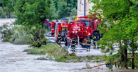 Hochwasser 2013 in Steyr, Österreich. Überflutungen und Überschwemmungen