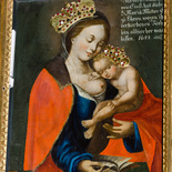 Gnadenbild hl. Maria und Jeusknabe, Stillende, Milch spritzen, Maria lactans