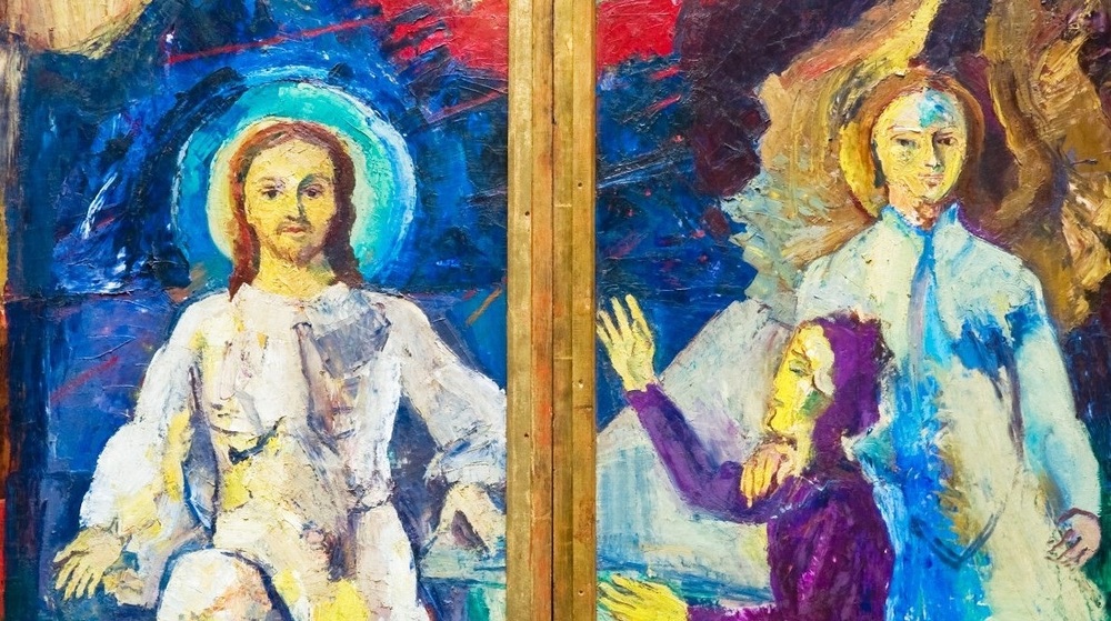 Auferstandener Christus, hl. Maria Magdalena und Engel am Mogersdorfer Altar / kathbild.at / Rupprecht Auferstandener Christus, hl. Maria Magdalena und Engel am Mogersdorfer Altar