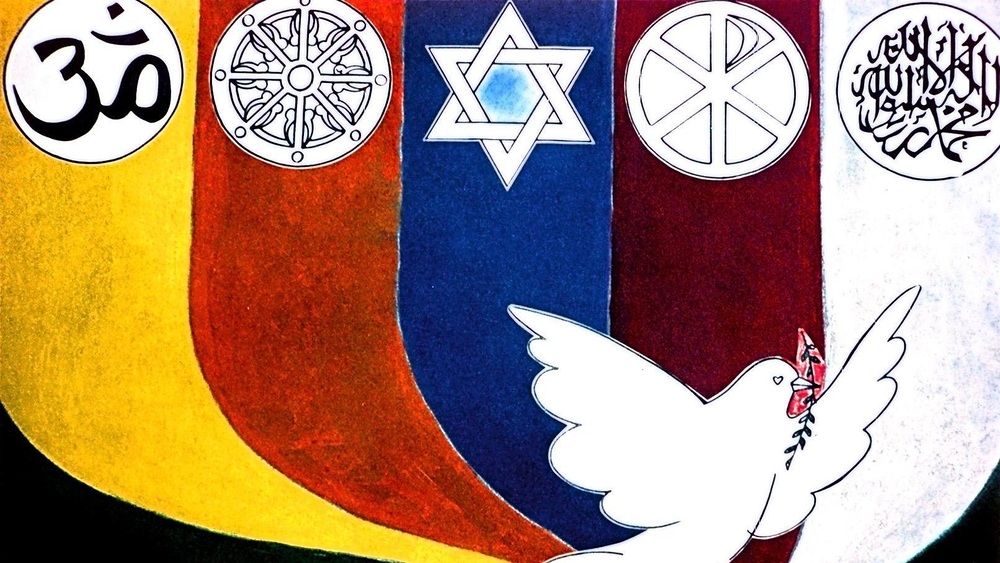 Friedensbewegung / kathbild.at/Rupprecht, Franz Josef Rupprecht Religionssymbole und Friedenstaube