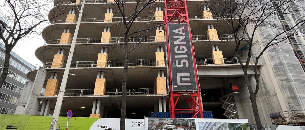 Baustelle des Kaufhauses 'Lamarr' auf der Wiener Mariahilfer Straße / Kathpress / Henning Klingen