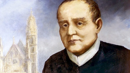 Hl. Klemens M. Hofbauer(Hinten li.: Kirche Maria am Gestade, Wien)Gem?lde im Redemptoristenkloster Maria am Gestade 23.2.2001Franz Josef Rupprecht, A-7123 M?nchhof, Bank: Raika M?nchhof (BLZ 33054), Kto.: 17.608