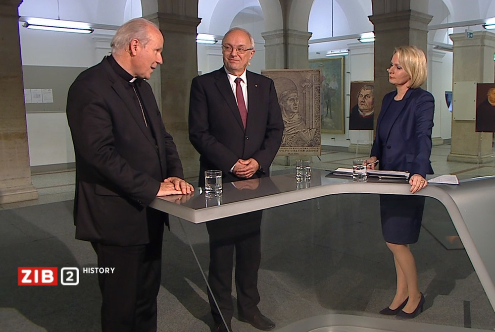 Reformationsjubiläum: Positiv-Bilanz von Schönborn und Bünker / Screenshot ORF-TVTHEK Reformationsjubiläum: Positiv-Bilanz von Schönborn und Bünker