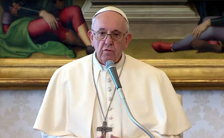 Papst Franziskus bei seiner Generalaudienz-Ansprache