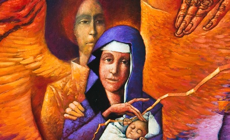 Weihnachten. Detail aus einem Triptychon von Leszek Wisniewski. 