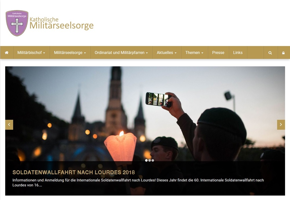 Neue Website der Militärdiözese / Screenshot www.mildioz.at