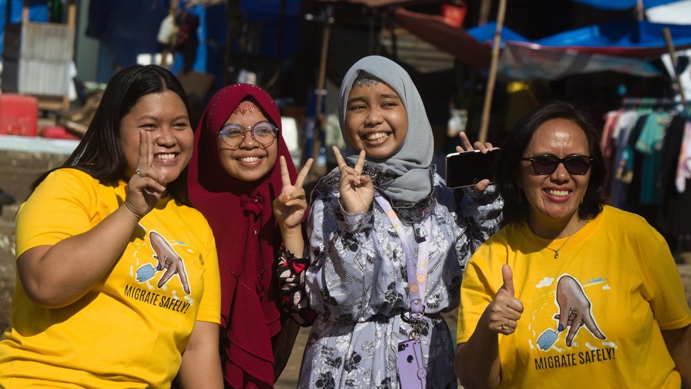 Vertreterinnen des philippinischen 'Mindanao Migrants Center' / kfbö/Keith Bacongco Vertreterinnen des philippinischen 'Mindanao Migrants Center'