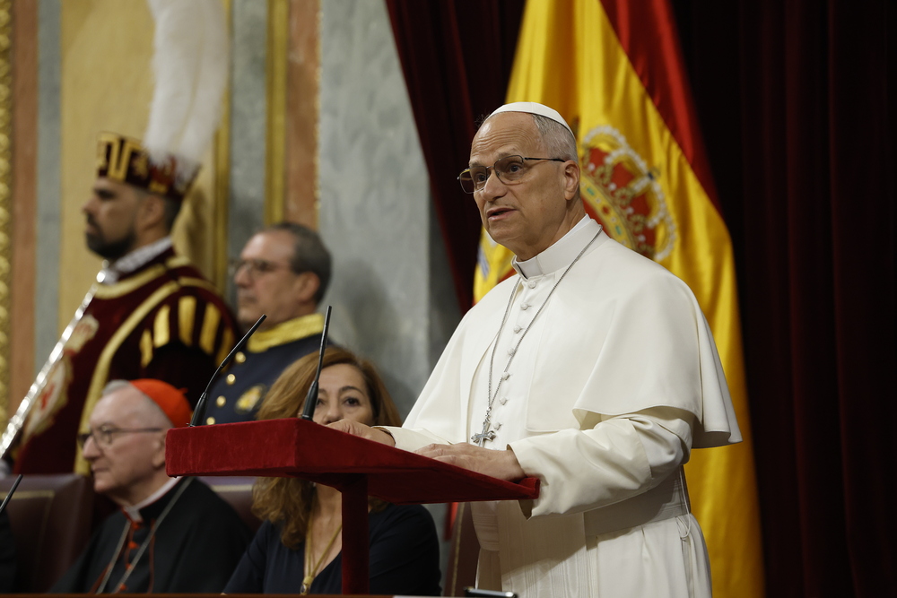 Papst Leo XIV. bei historischer Rede vor dem spanischen Parlament / EFE / J.J.Guillen Papst Leo XIV. bei historischer Rede vor dem spanischen Parlament