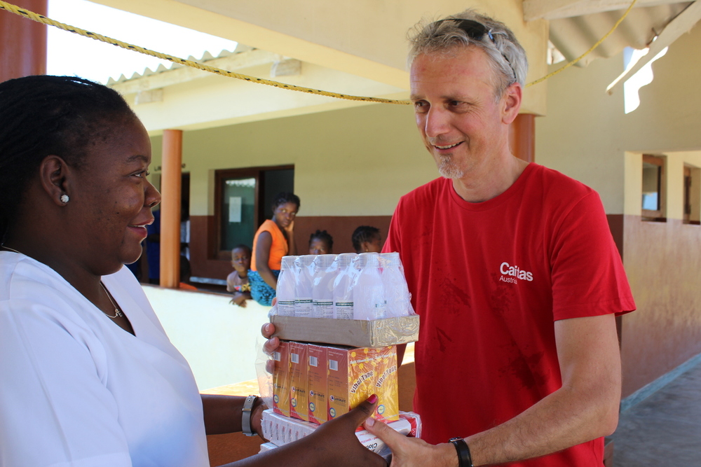 Caritas-Katastrophenhelfer Harald Grabher in Mosambik