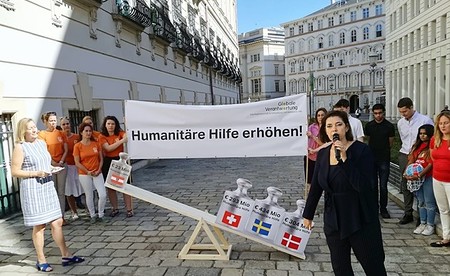 Presseaktion 'Humanit?re Hilfe erh?hen', Foto zur freien Verwendung mit Angabe der Credits