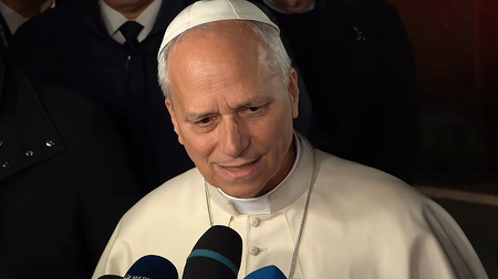 Papst Leo XIV. spricht mit Medienvertretern in Castel Gandolfo