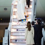 Willkommenszeremonie für Papst Franziskus mit dem mexikanischen Präsidenten Enrique Pena Nieto und seiner Frau Angelica Rivera bei der Ankunft in Mexiko-Stadt am 12. Februar 2016.