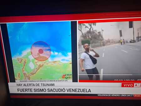 Fernsehbilder des Erdbebens in Venezuela