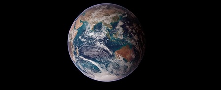 Die Erde, vom Weltall aus gesehen