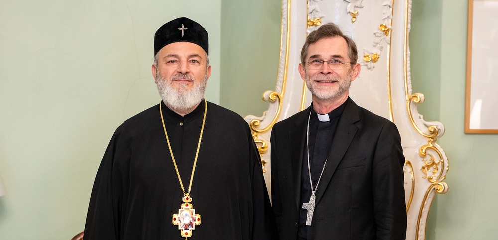 Metropolit Isaak Barakat Erzbischof Josef Grünwidl / Stefan Schönlaub/EDW Wien: Erzbischof Grünwidl empfängt orthodoxen Metropoliten Isaak