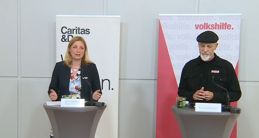 Nora Tödtling-Musenbichler (Caritas) und Erich Fenninger (Volkshilfe) / ORF Nora Tödtling-Musenbichler (Caritas) und Erich Fenninger (Volkshilfe)