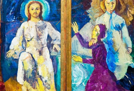 Auferstandener Christus, hl. Maria Magdalena und Engel am Mogersdorfer Altar