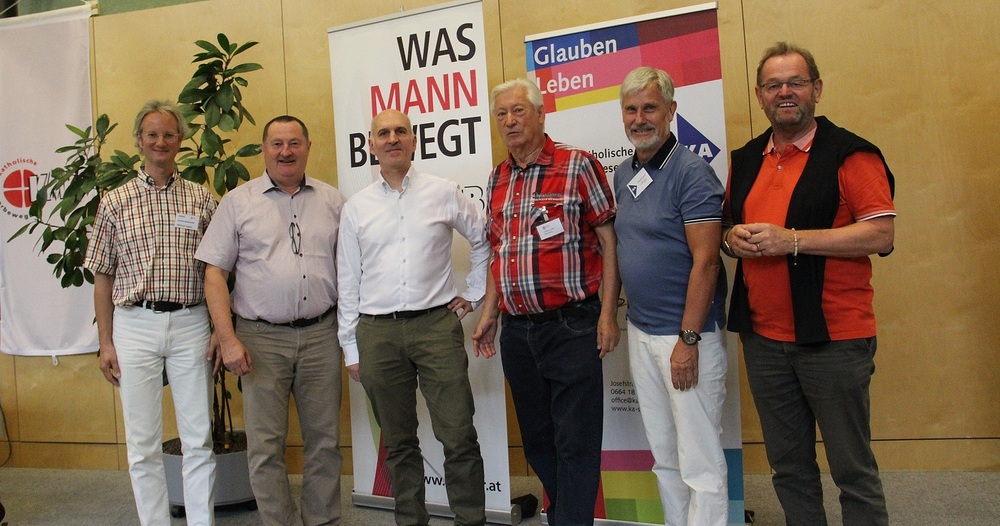 Sommertagung 2026 der Katholischen Männerbewegung Österreichs / KMBÖ Foto vom 23. Juli 2026 - Vorstand der KMBÖ mit Prof. Josef Pichler