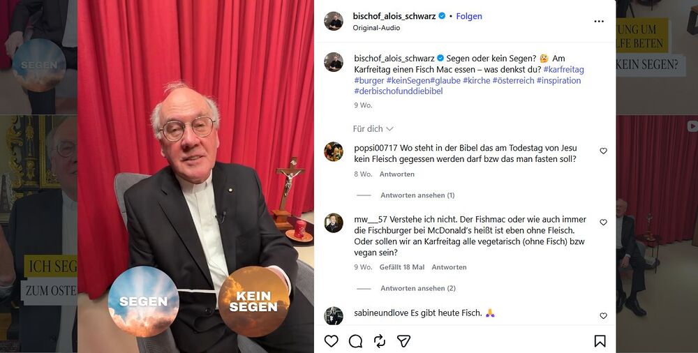 Videoposting von Bischof Alois Schwarz