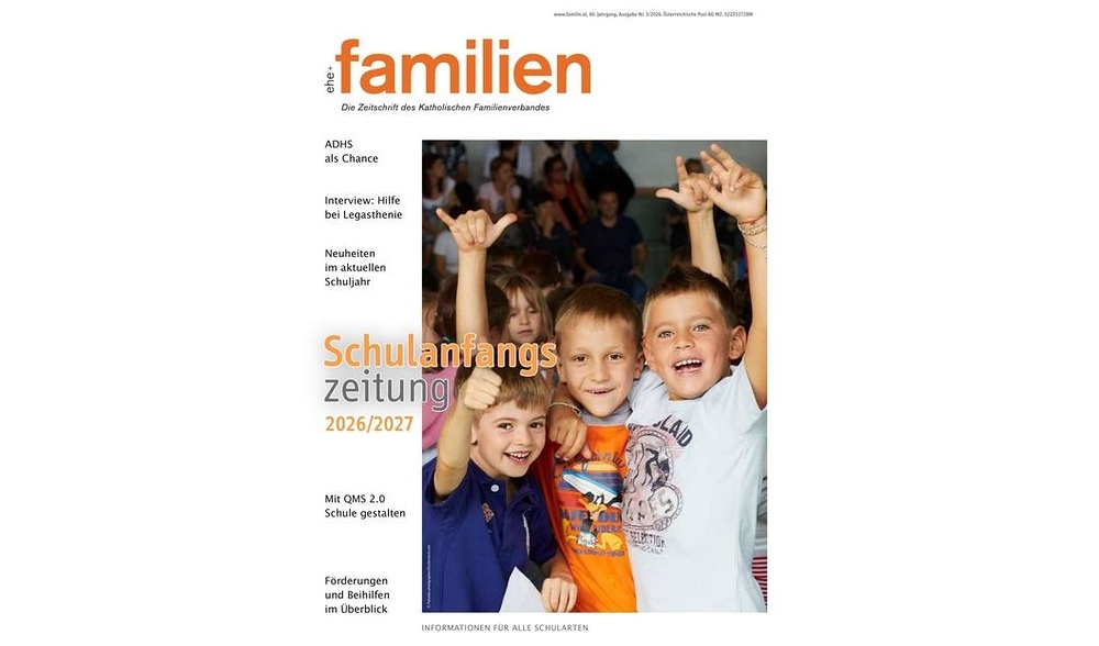 Cover der neuen Schulanfangszeitung / Katholischer Familienverband Schulanfangszeitung hilft Eltern bei schulischer Mitbestimmung