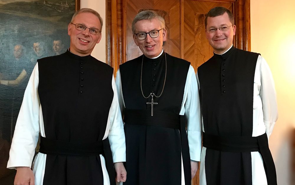 Rektor Buchmüller, Abt Heim, Generalsekretär Chavanne (v.l.)