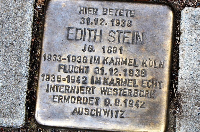 'Stolperstein' zu Ehren von Edith Stein (1891-1942) in Köln