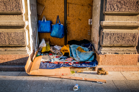 Ungarn, Budapest. Wohnung eines Obdachlosen