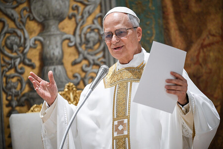 Papst Leo XIV. zelebriert die Heilige Messe pro Ecclesia in der Sixtinischen Kapelle, am 9. Mai 2025 im Vatikan.