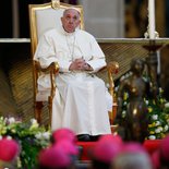 Papst Franziskus bei einem Treffen mit mexikanischen Bischöfen in der Kathedrale von Mexiko-Stadt am 13. Februar 2016.