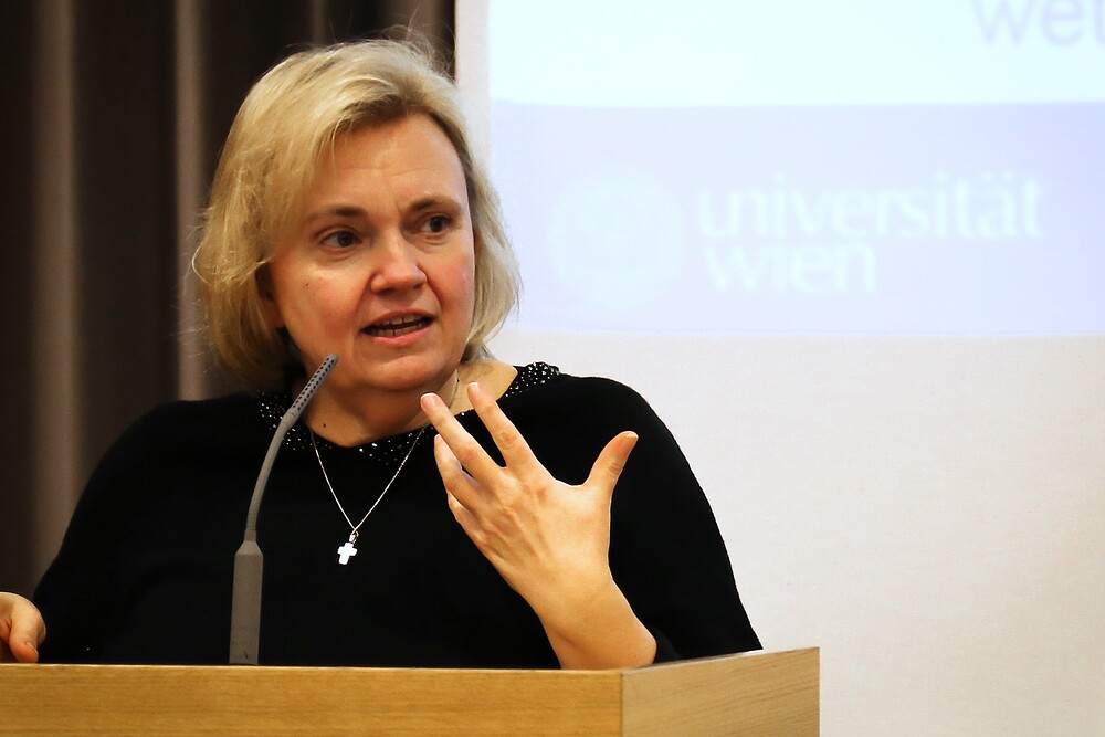 Regina Polak / © Michaela Greil/MIG-Pictures e.U. Assoz.-Professorin und Institutsvorständin für Praktische Theologie, Katholisch-Theologische Fakultät, Universität Wien, Vortragsreihe 'Was glaubst du?' - Projekt Interreligiöser Dialog im Dekanat Traun, Traun/OÖ, 9. März 2018