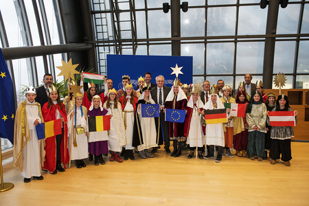 Sternsingerbesuch im EU-Parlament 2019