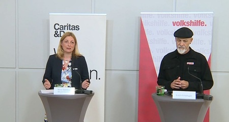 Nora Tödtling-Musenbichler (Caritas) und Erich Fenninger (Volkshilfe)