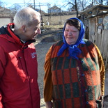 Hnutovo, Caritaspräsident Landau mit Raissa