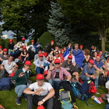 Pilgergruppe bei ihrer Ankunft in Wien