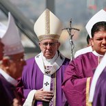 Papst Franziskus feiert einen Gottesdienst in Ecatepec, nahe Mexiko-Stadt, am 14. Februar 2016.