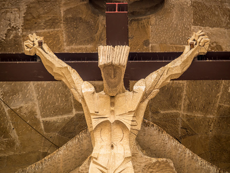 Aussenaufnahme der Sagrada Familia in Barcelona, Spanien