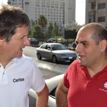 Omar Abawi, Caritas Jordanien, im Gespräch mit Christoph Schweifer, Caritas Österreich-Auslandshilfechef   