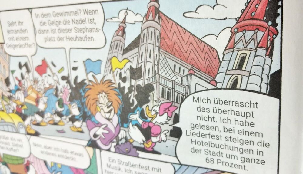 Szene von Donald Duck am Stephansplatz