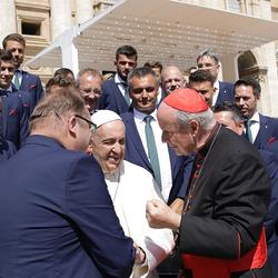 Der SK Rapid zum Besuch beim Papst