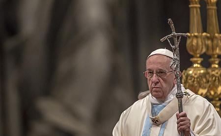 Traditioneller Gottesdienst zum Weltfriedenstag mit Papst Franziskus am 1. Januar 2017 zum Jahresbeginn im Petersdom.