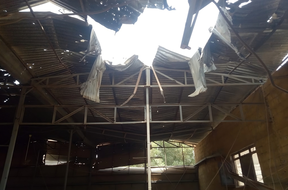 Bei Bombenangriff beschädigte Don-Bosco-Schule in Khartum / Jugend Eine Welt Bei Bombenangriff beschädigte Don-Bosco-Schule in Khartum