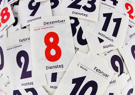 Abgerissene Kalenderblätter