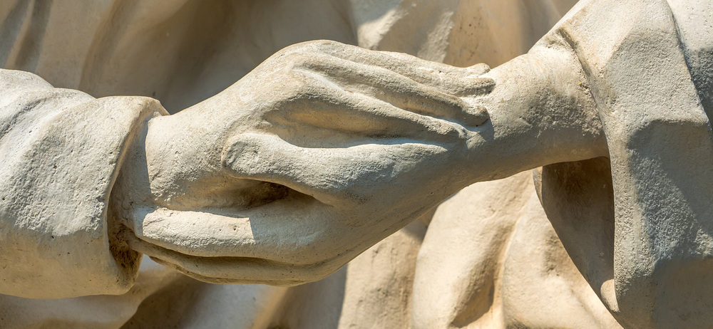 Österreich, Niederösterreich, Retz, Kalvarienberg, Statue mit Händen